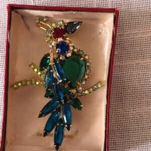 Vintage Rhinestone Brooch 3"